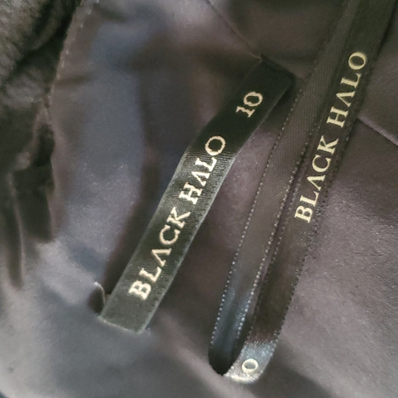 Black Halo Cisco Flutter Sleeve Dress Sz 10 - Picture 4 of 4